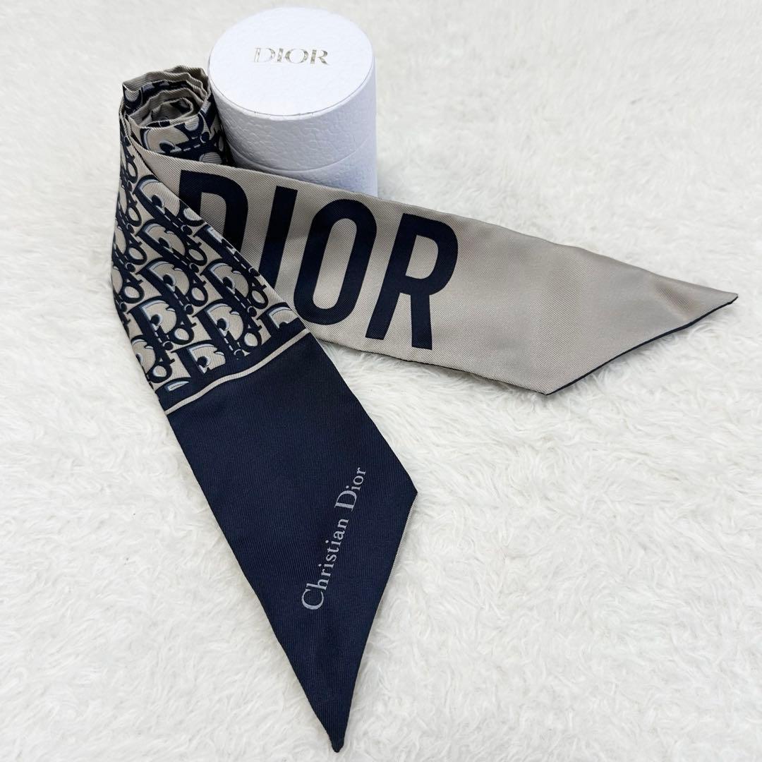 美品✨Dior ディオール ミッツァ スカーフ ネイビー トロッター ジャドール