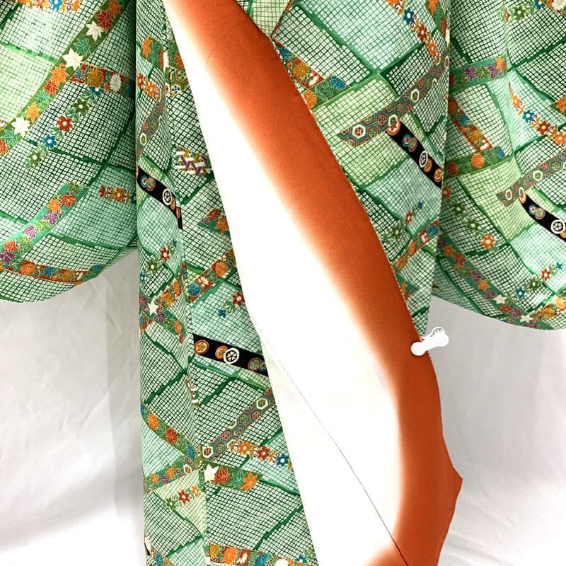 405aj55着物のみ■ハーフ成人式 十三参り 女児 着物総柄 鹿の子■