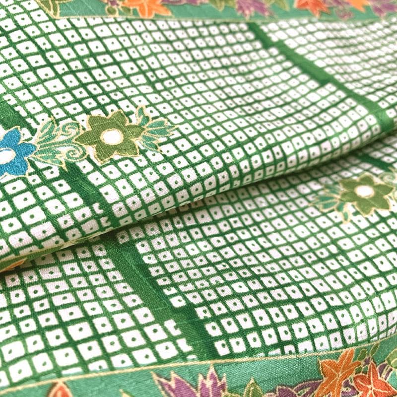 405aj55着物のみ■ハーフ成人式 十三参り 女児 着物総柄 鹿の子■