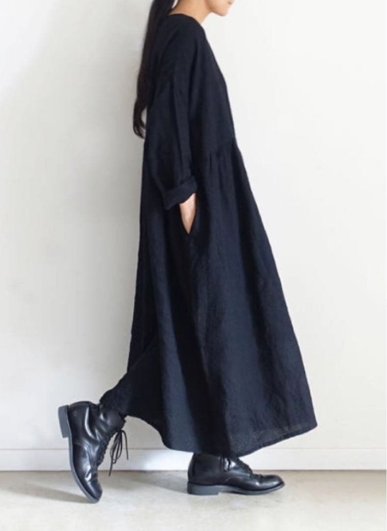 ichi Antiquités イチアンティークス　コットンウールワンピース