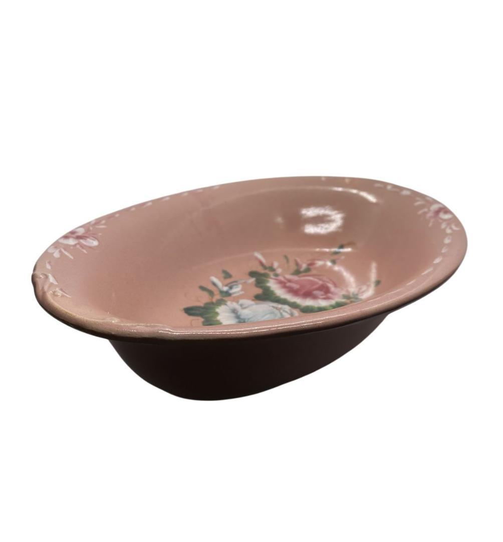 (VNEM1-14-2) ベトナム ソンベ焼き 深皿 ピンク ナンセラミック