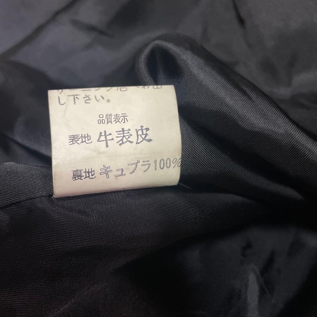 マトリックス　牛革　ART GLENHILL 黒 レザートレンチコート LL