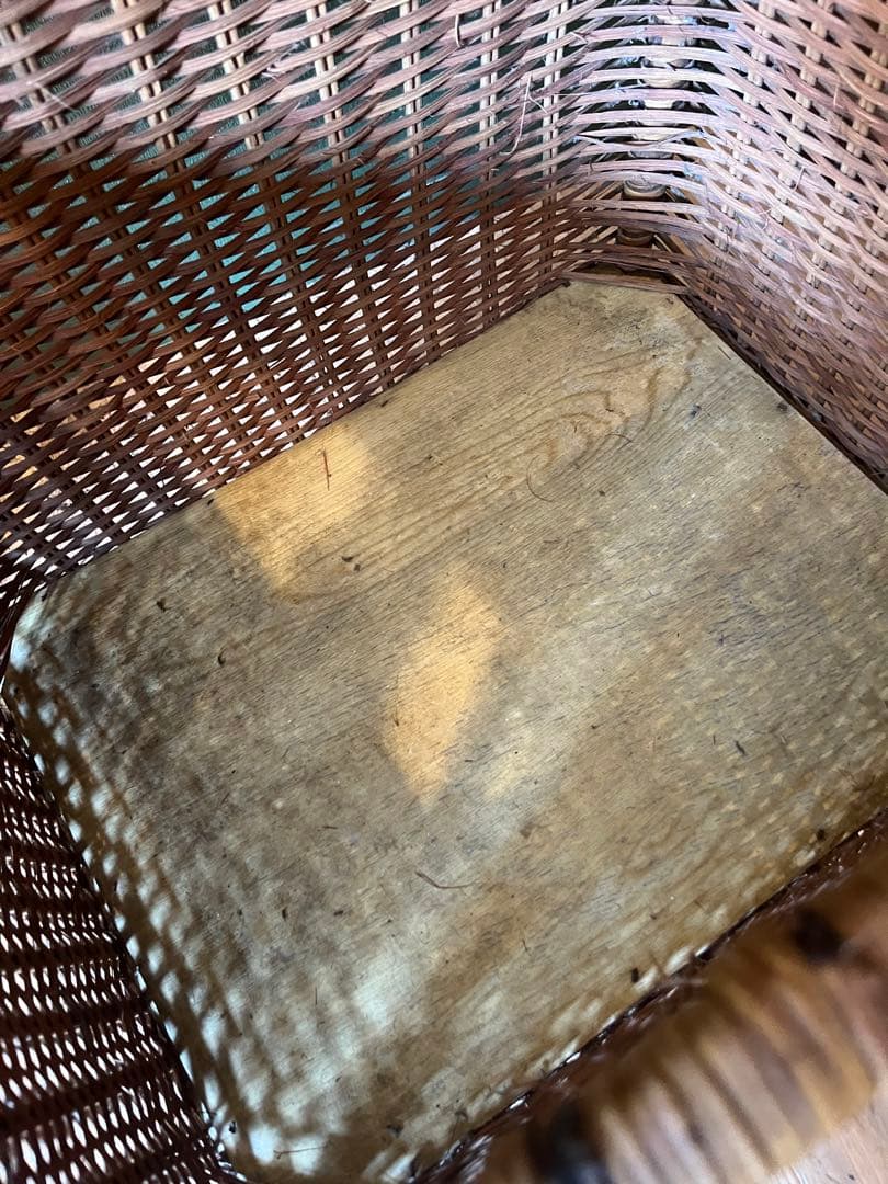 ランドリーバスケット 籐 かご 脱衣かご インテリア アンティーク 昭和レトロ