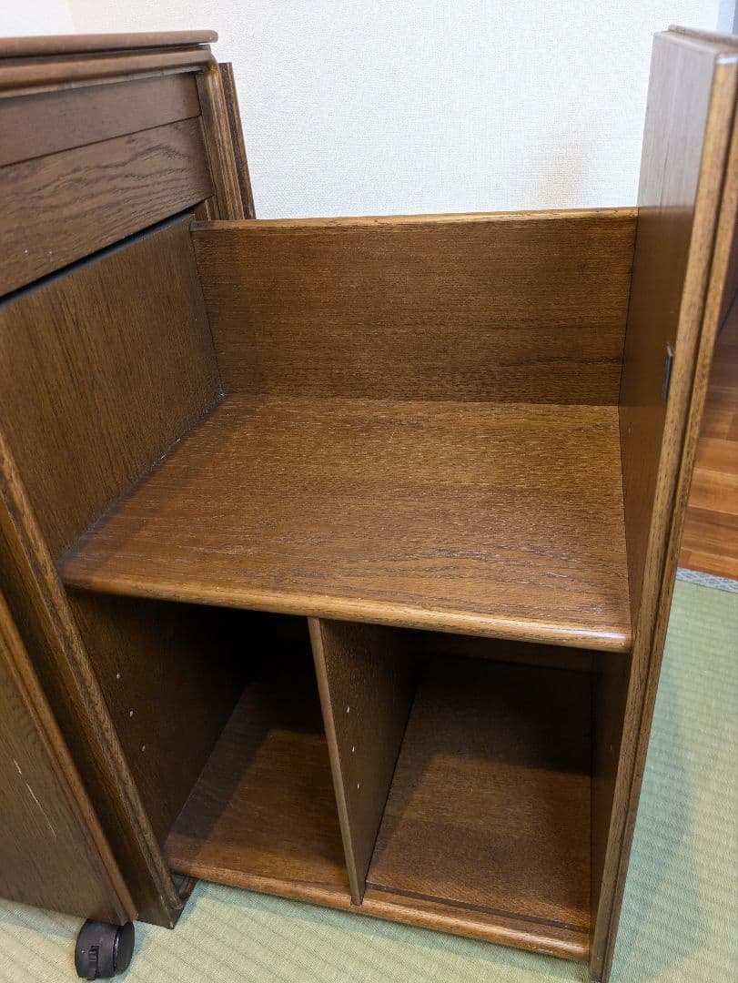 カリモク　コンパクト　折りたたみ　キャビネット　デスク　アンティーク