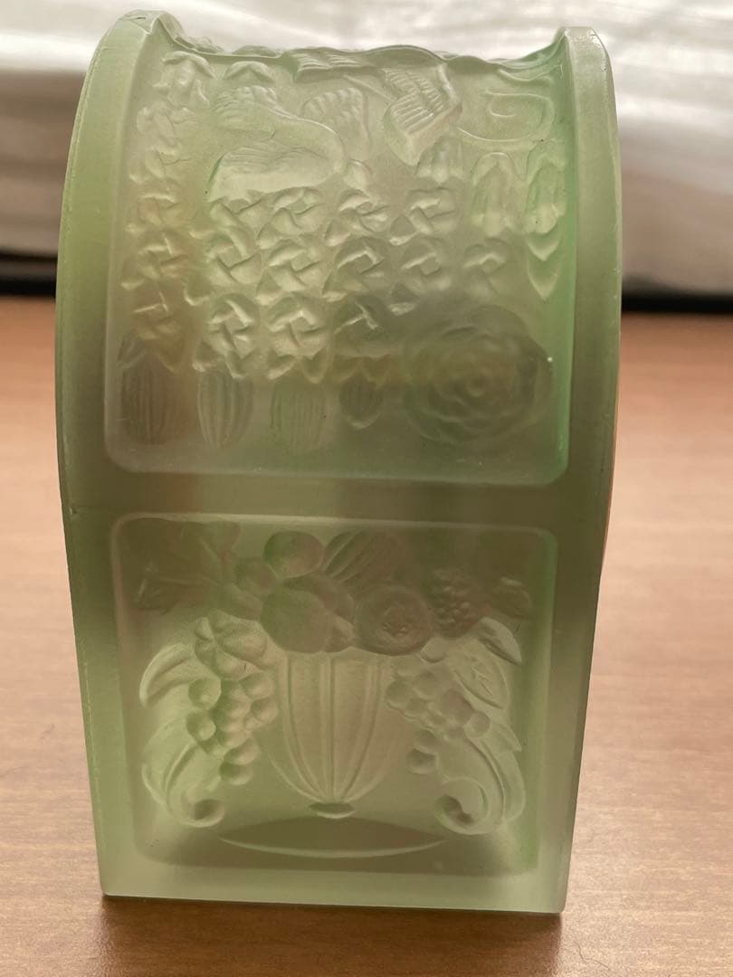 精工舎　アーチ型置き時計　ヴィンテージ レトロ　機械式　ウランガラス　ジャンク品