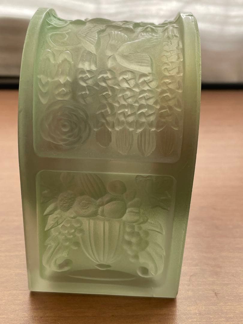 精工舎　アーチ型置き時計　ヴィンテージ レトロ　機械式　ウランガラス　ジャンク品