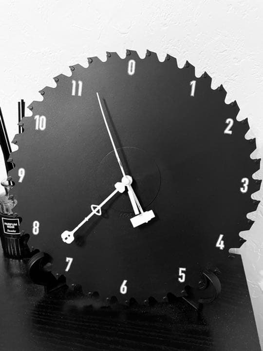 一点モノ【インダストリアル】チップソー型置時計【インテリア】