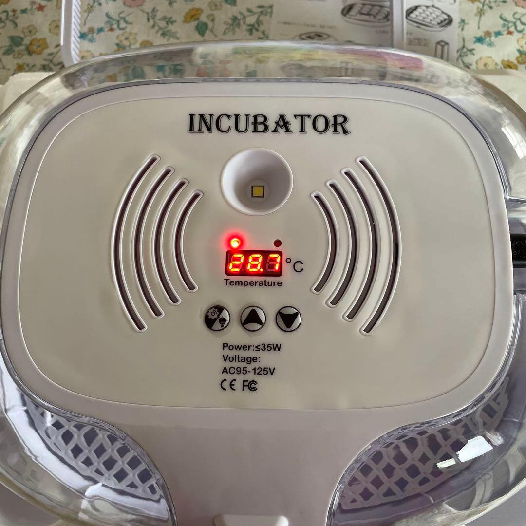 INCUBATOR自動孵卵器 透明蓋 検卵装置付き 自動転卵 ひよこ
