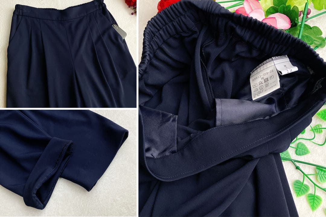 マッキントッシュ★ストレッチ パンツスーツ トラベルスーツ ワイドテーパード