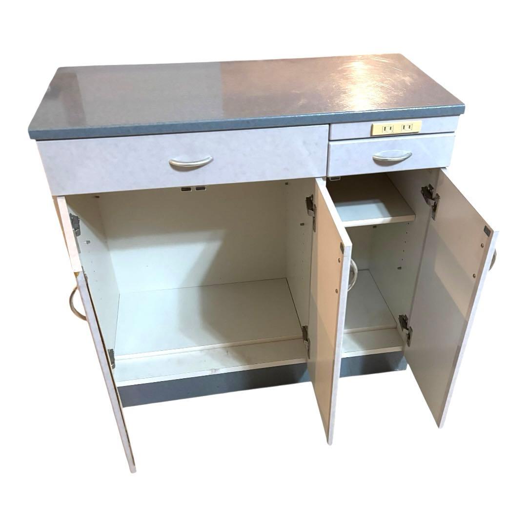 キッチンカウンター ホワイト 鏡面仕上げ