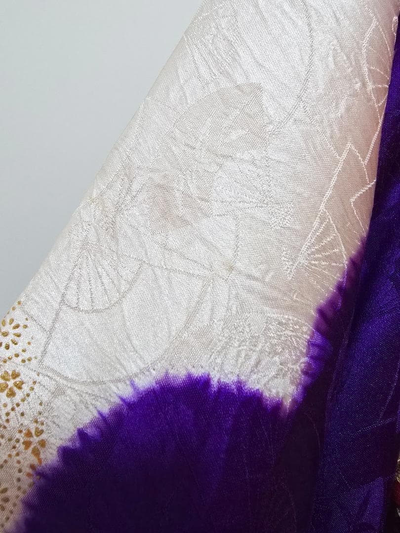 七五三　7歳　 正絹　部分絞り　着物　フルセット　女の子 d01