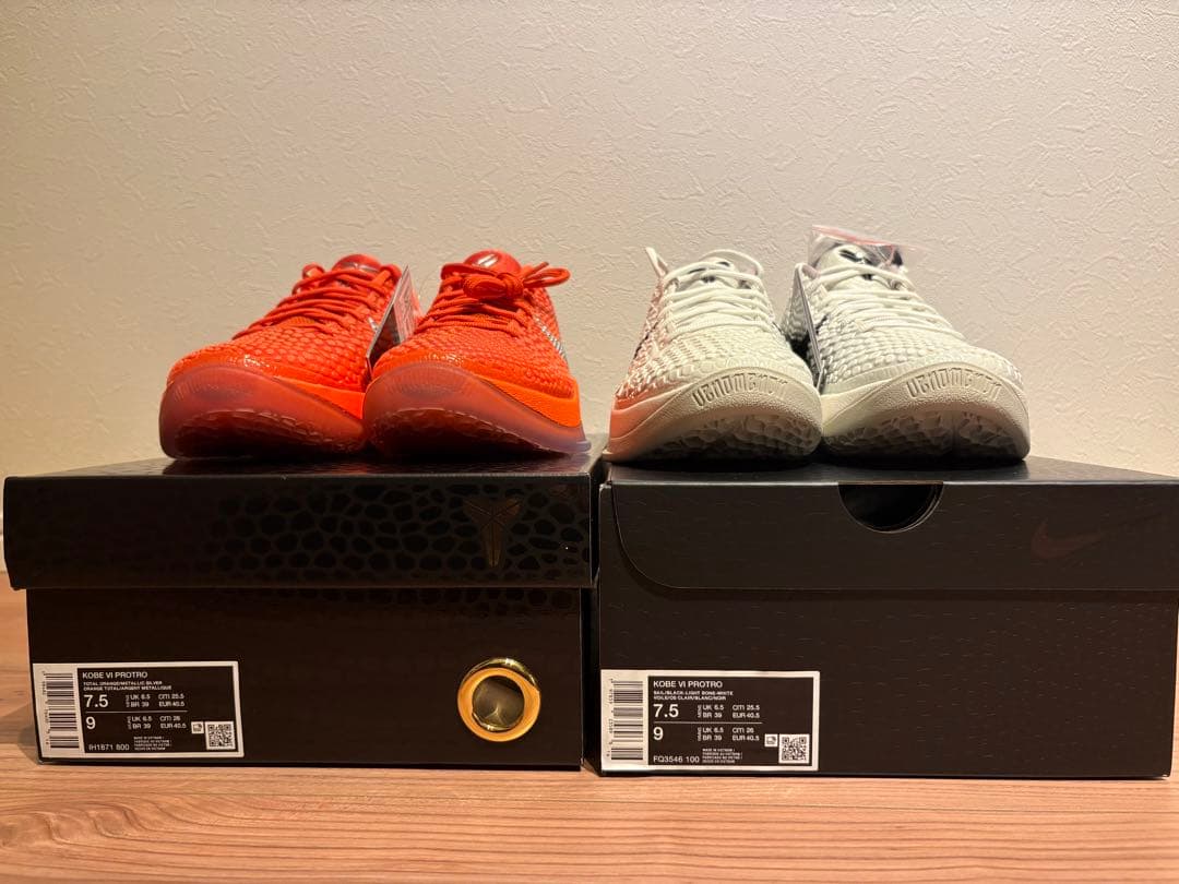 2足 Nike Kobe 6 Protro Sail&Total Orange