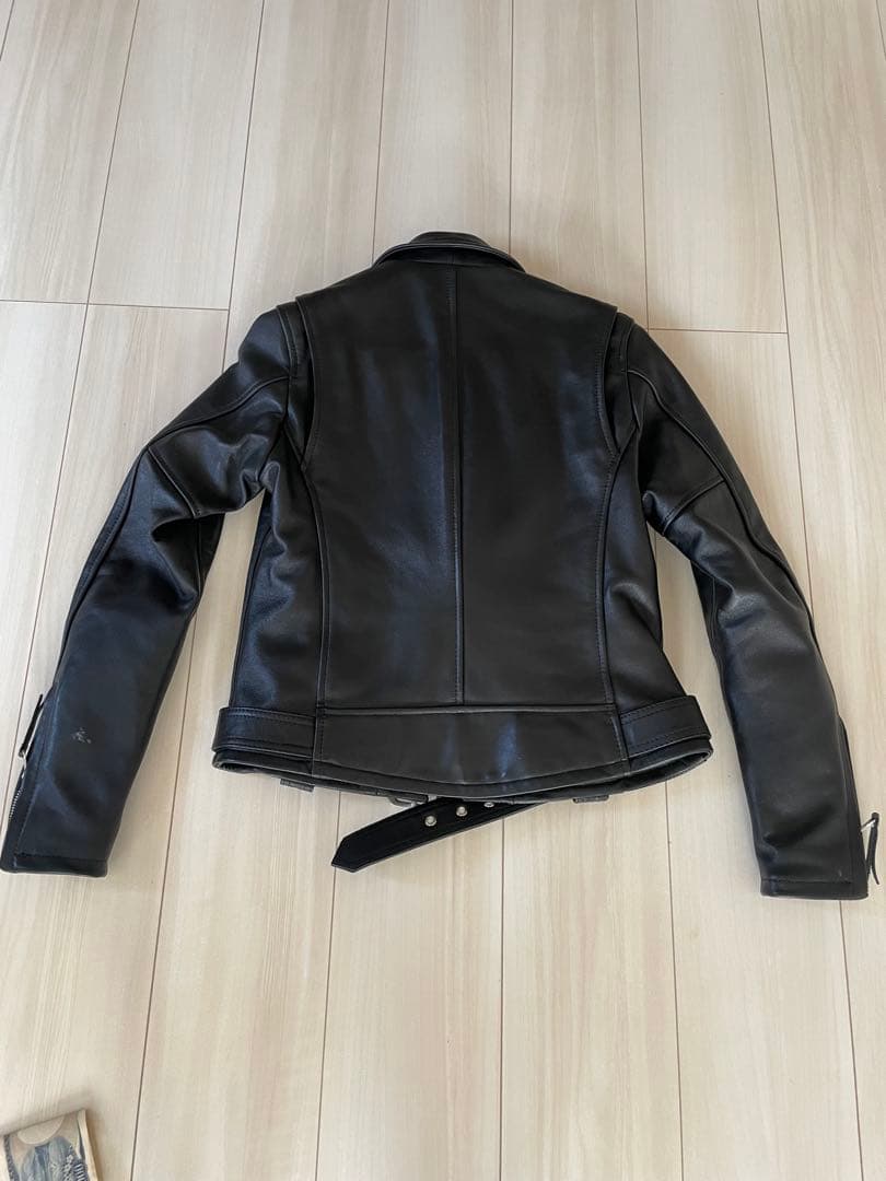 レディース ブラック ダブルライダースジャケットKADOYA