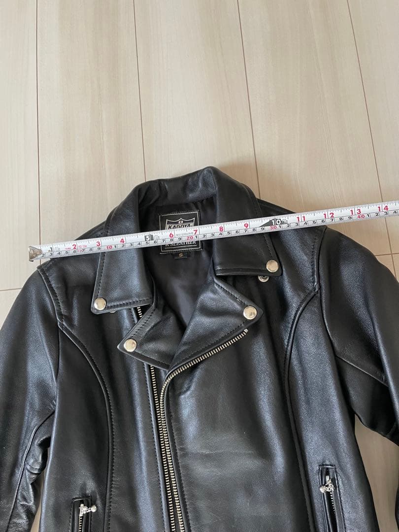 レディース ブラック ダブルライダースジャケットKADOYA