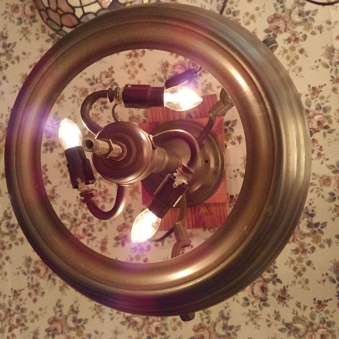 ステンドグラスランプ 　絵グラス2個