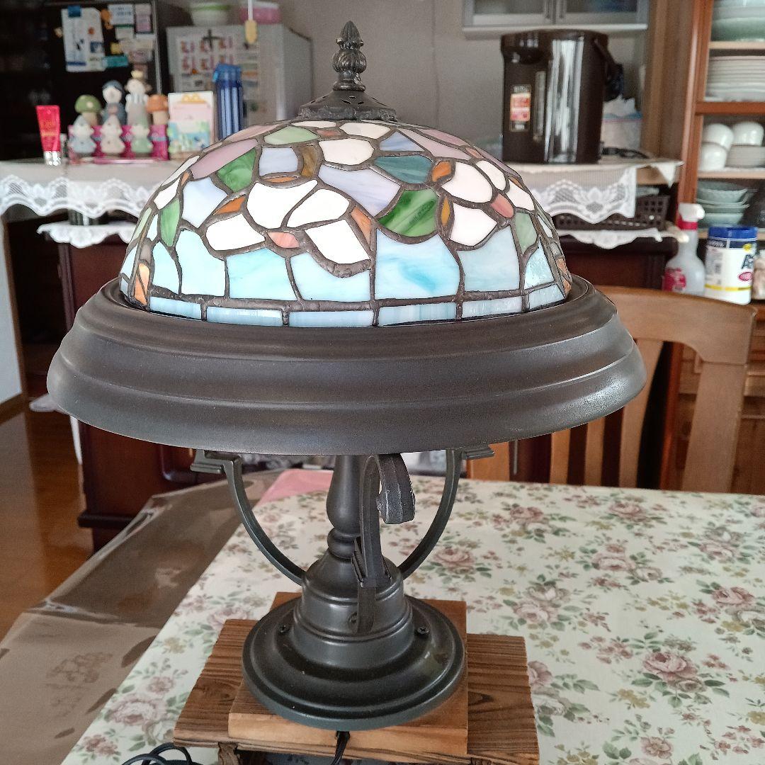 ステンドグラスランプ 　絵グラス2個