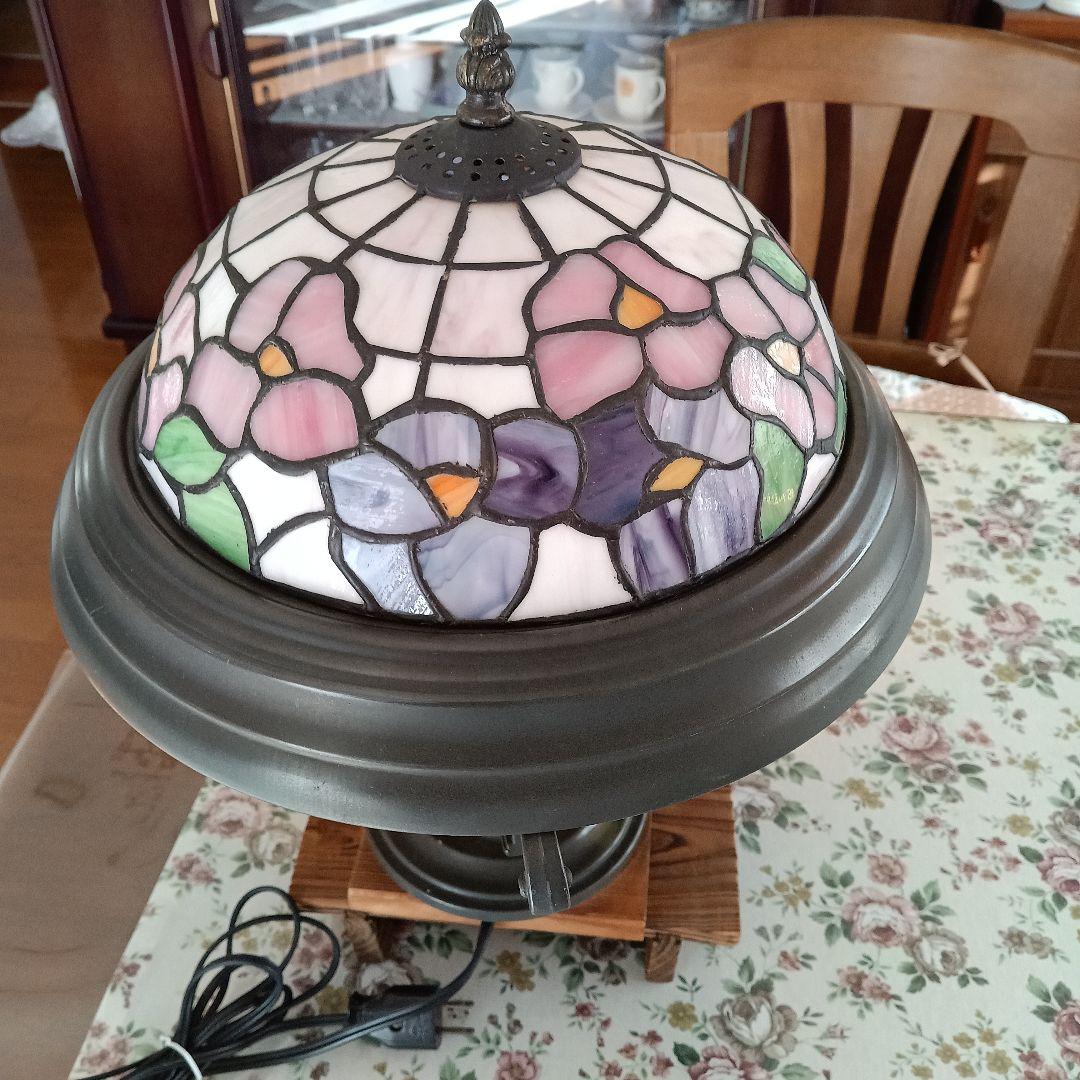ステンドグラスランプ 　絵グラス2個