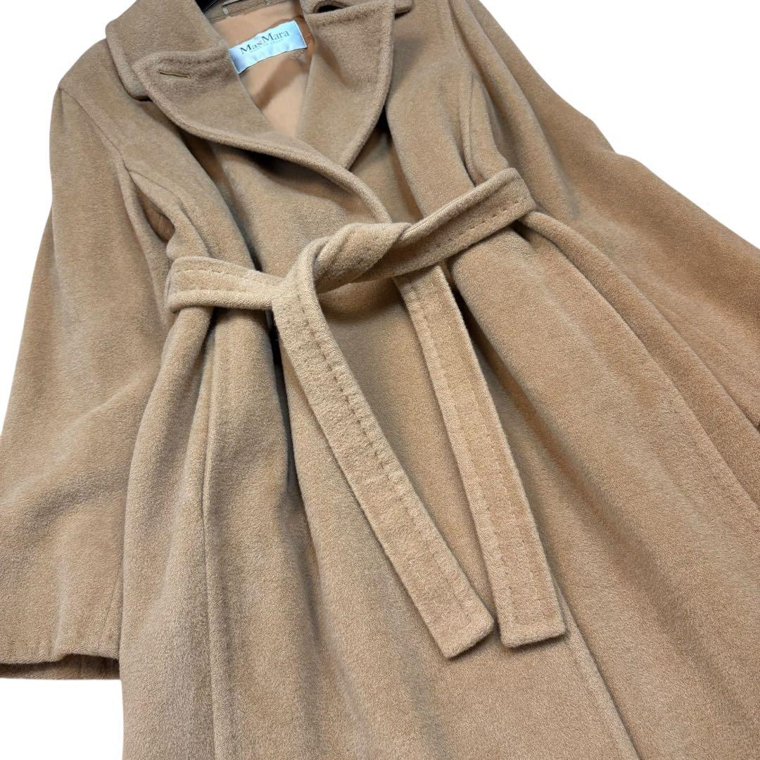 美品 マックスマーラ 白タグ カシミヤ ベルテッドコート キャメル サイズ38