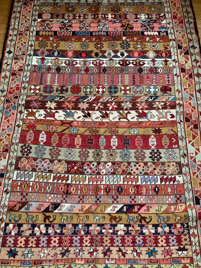 【在庫一掃セール】アゼルバイジャン キリム ウール 194cm×120cm