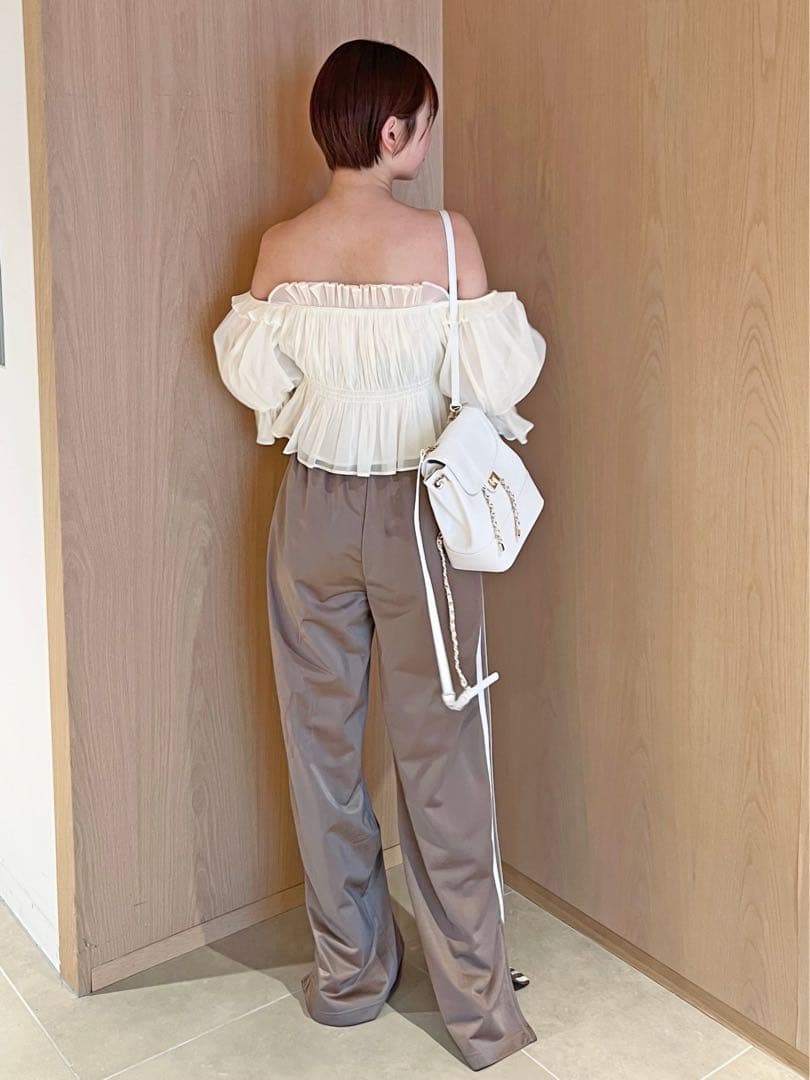 SNIDEL ギャザーオフショルブラウス