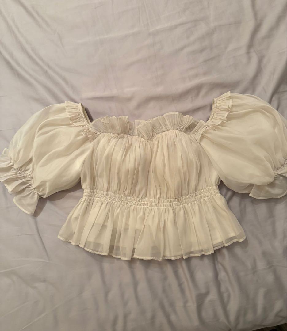 SNIDEL ギャザーオフショルブラウス