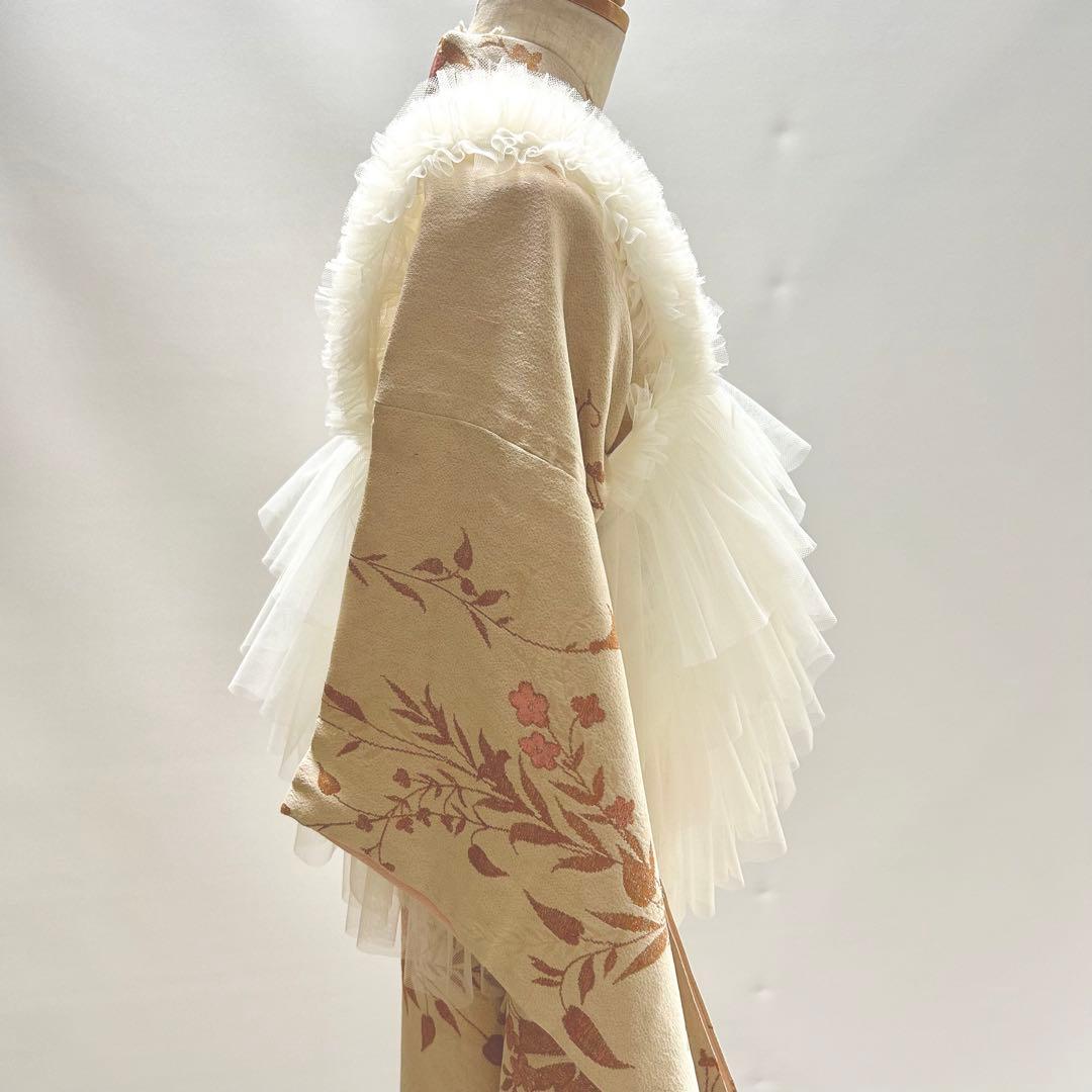 被布エプロン【ミルキーフリル】チュール被布　被布ドレス　七五三チュールドレス