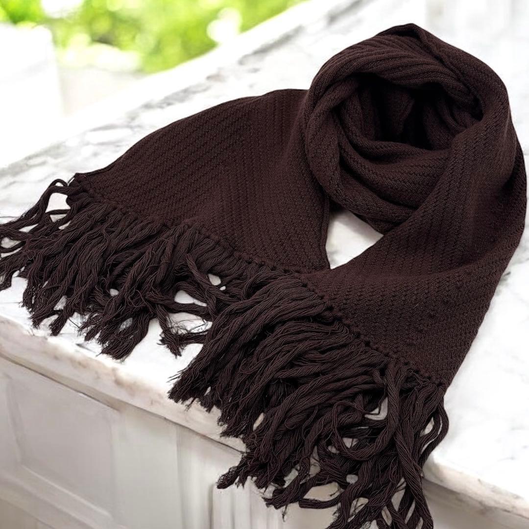 【美品】ルイヴィトン/カシミアロングマフラー/ストール/フリンジ/ポケット付き