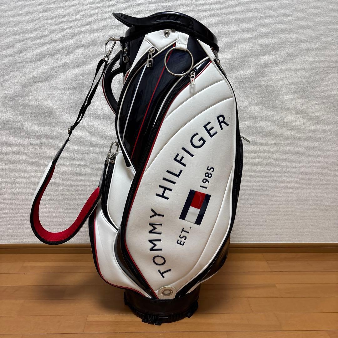   キャディバッグ ホワイト/ブルー/レッド