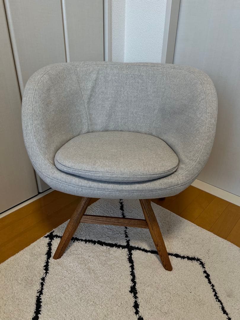 M-ROUND CHAIR ML COVERING オーク材回転チェア