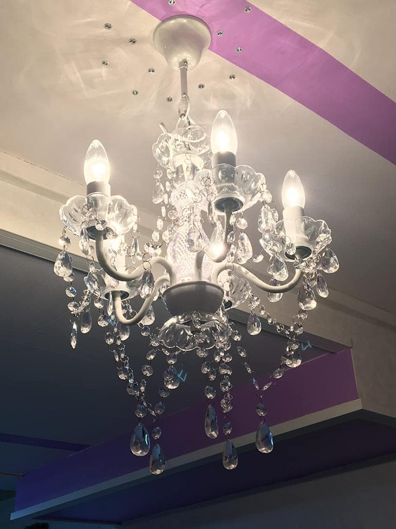 萩原 シャンデリア 照明 5灯 エレガント【LED電球対応】 工事不要 引掛シa