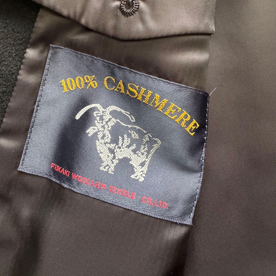 キンロックアンダーソン　チェスターコート　ロング　カシミヤ100％　L　黒