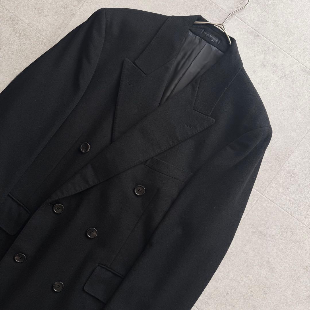 キンロックアンダーソン　チェスターコート　ロング　カシミヤ100％　L　黒