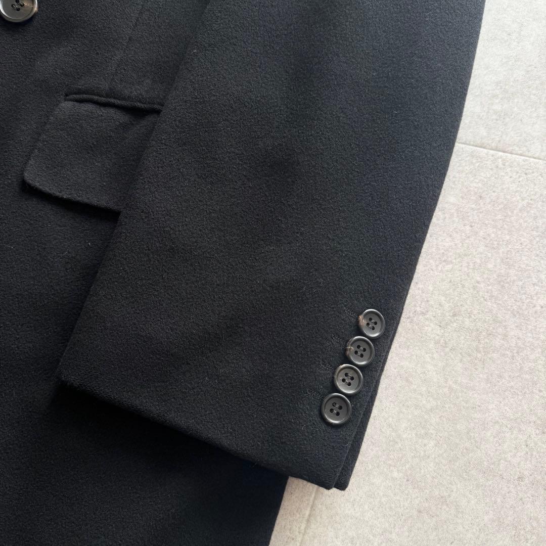 キンロックアンダーソン　チェスターコート　ロング　カシミヤ100％　L　黒