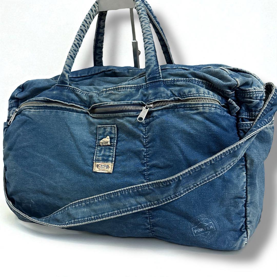 美品希少　初期ポーター　ビンテージ　80s　ボストンバッグ　2way　インディゴ