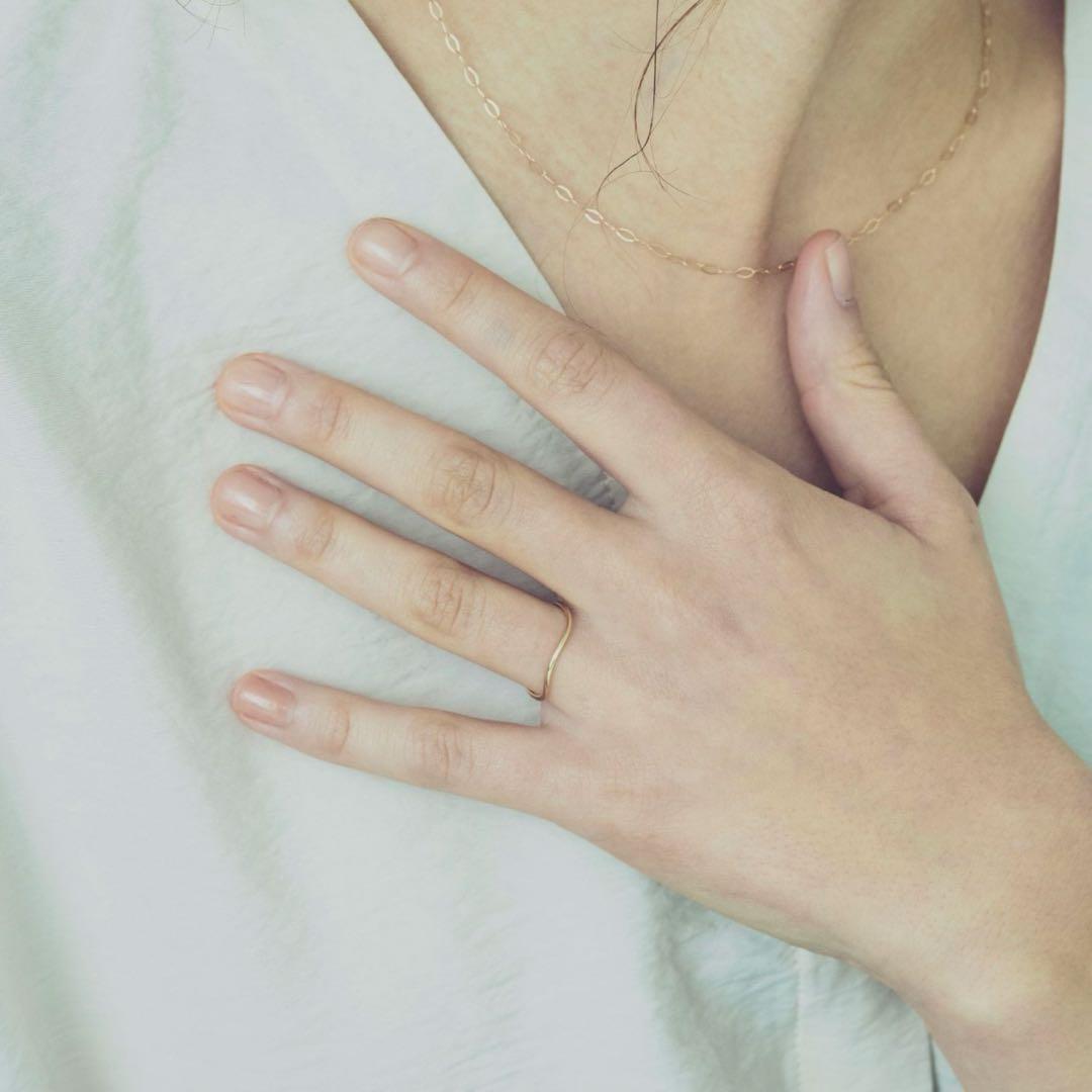 ete K10 YG 【現行品】レイヤード ウェーヴ リング 17号