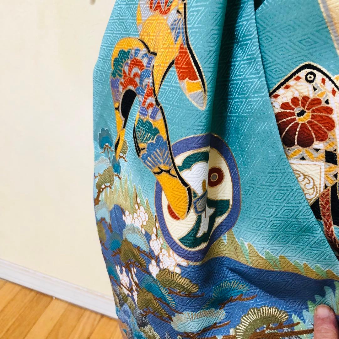 七五三3〜5歳完全フルセット‼️人気青系兜金彩煌びやか⭐︎袴縞金蘭刺繍袴豪華⭐︎秀品