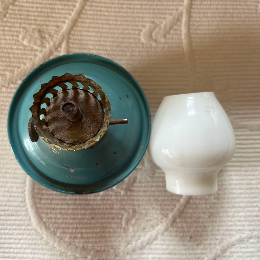 イギリス　アンティーク　ケリーランプ　青いオイルランプ　ビンテージ