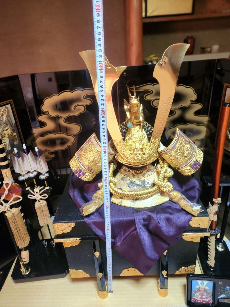 五月人形　兜　飾り台　弓矢刀　屏風　弓太刀飾り　こどもの日　武者　刀　日本