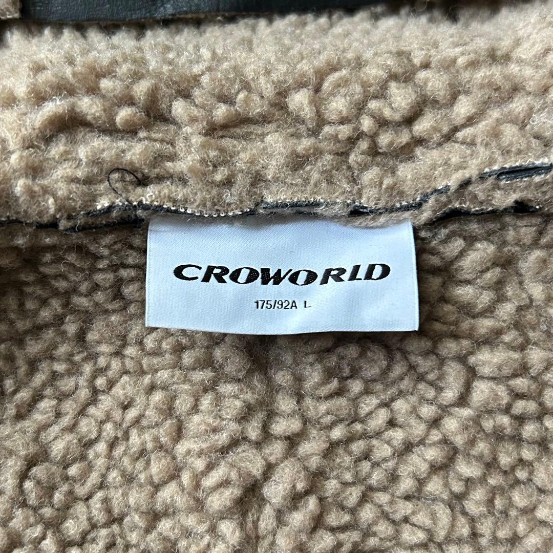 地底人オンライン CROWORLD ラムフリース フーディー ジャケット L