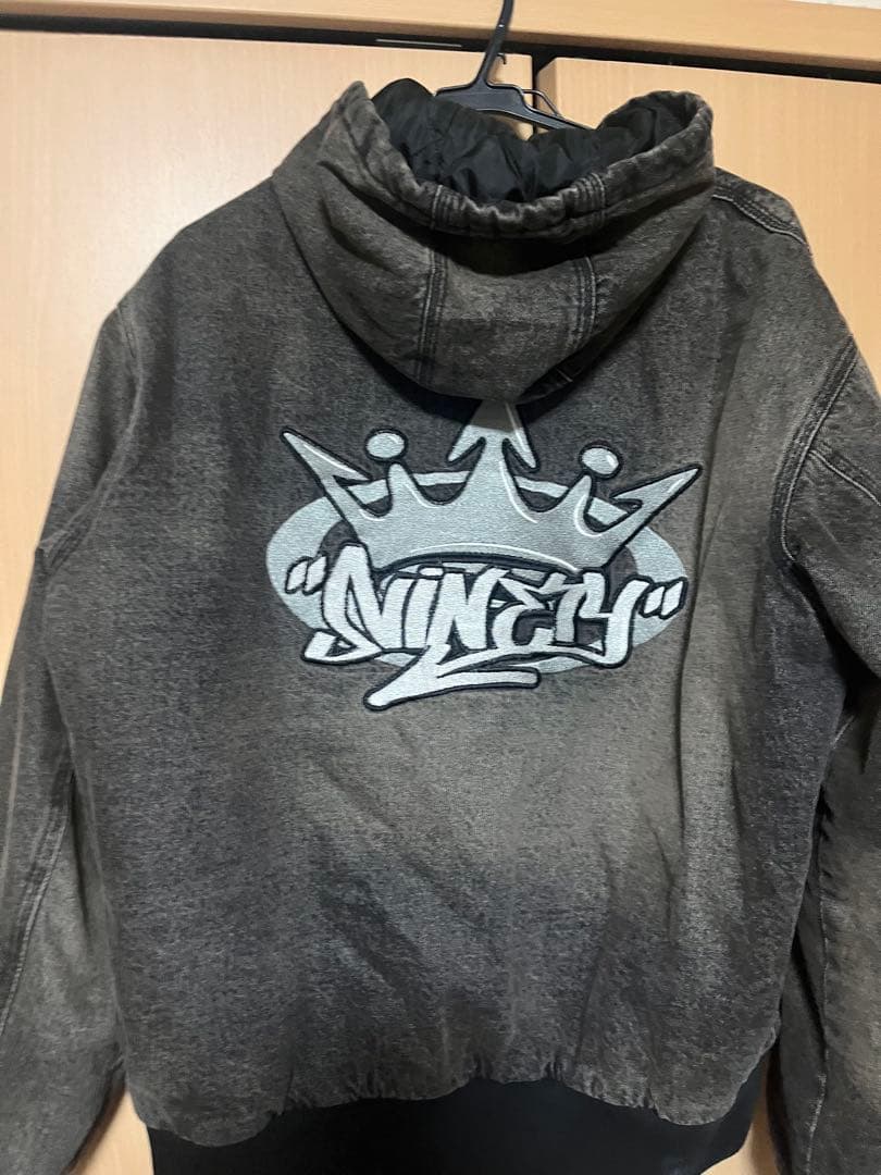 9090 King Logo Denim Quilted Jacket Mサイズ