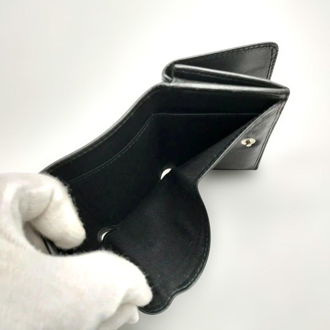 バレンシアガ　BALENCIAGA　三つ折り財布　エブリデイ　ロゴ　ブラック