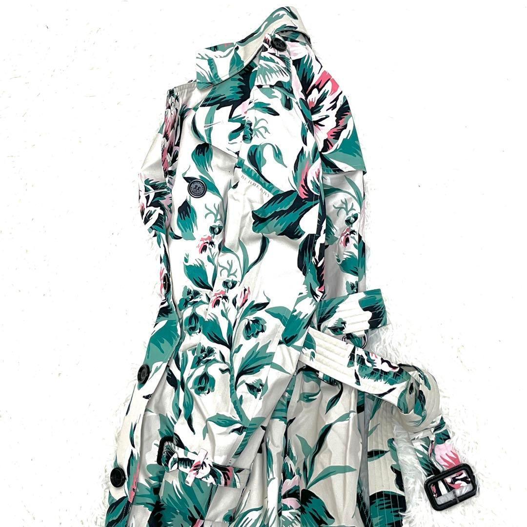 未使用保管品 バーバリー ボタニカル トレンチコート 花柄 ベルト XS