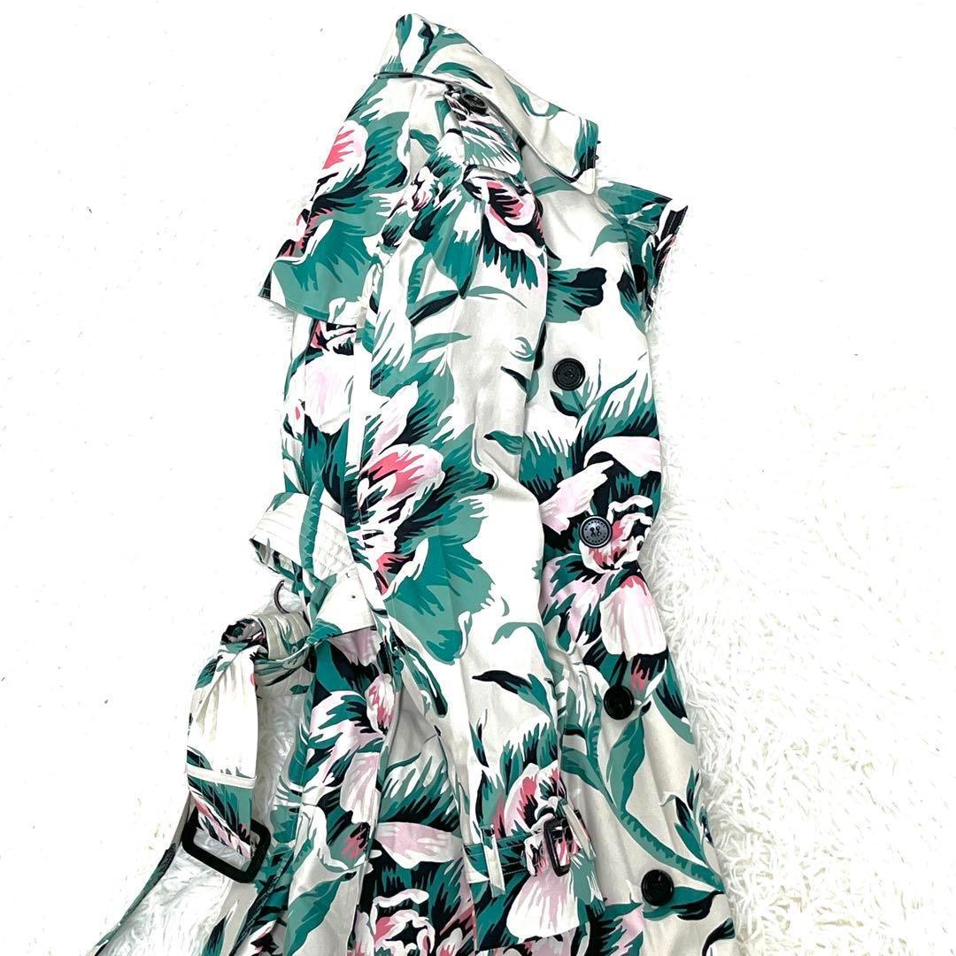 未使用保管品 バーバリー ボタニカル トレンチコート 花柄 ベルト XS