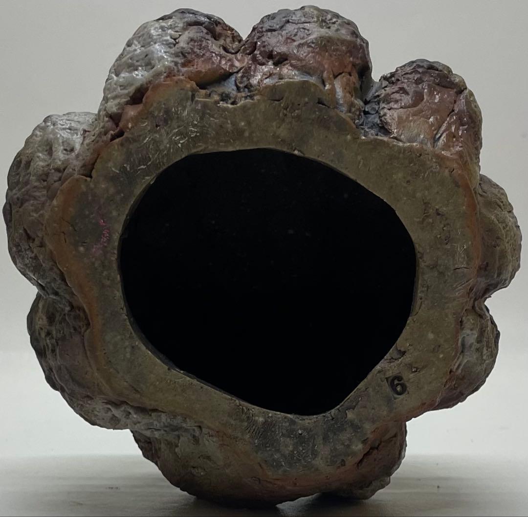 木村玉舟　備前焼　白備前南瓜　鼠　細工物　 共箱　 　　　k2331