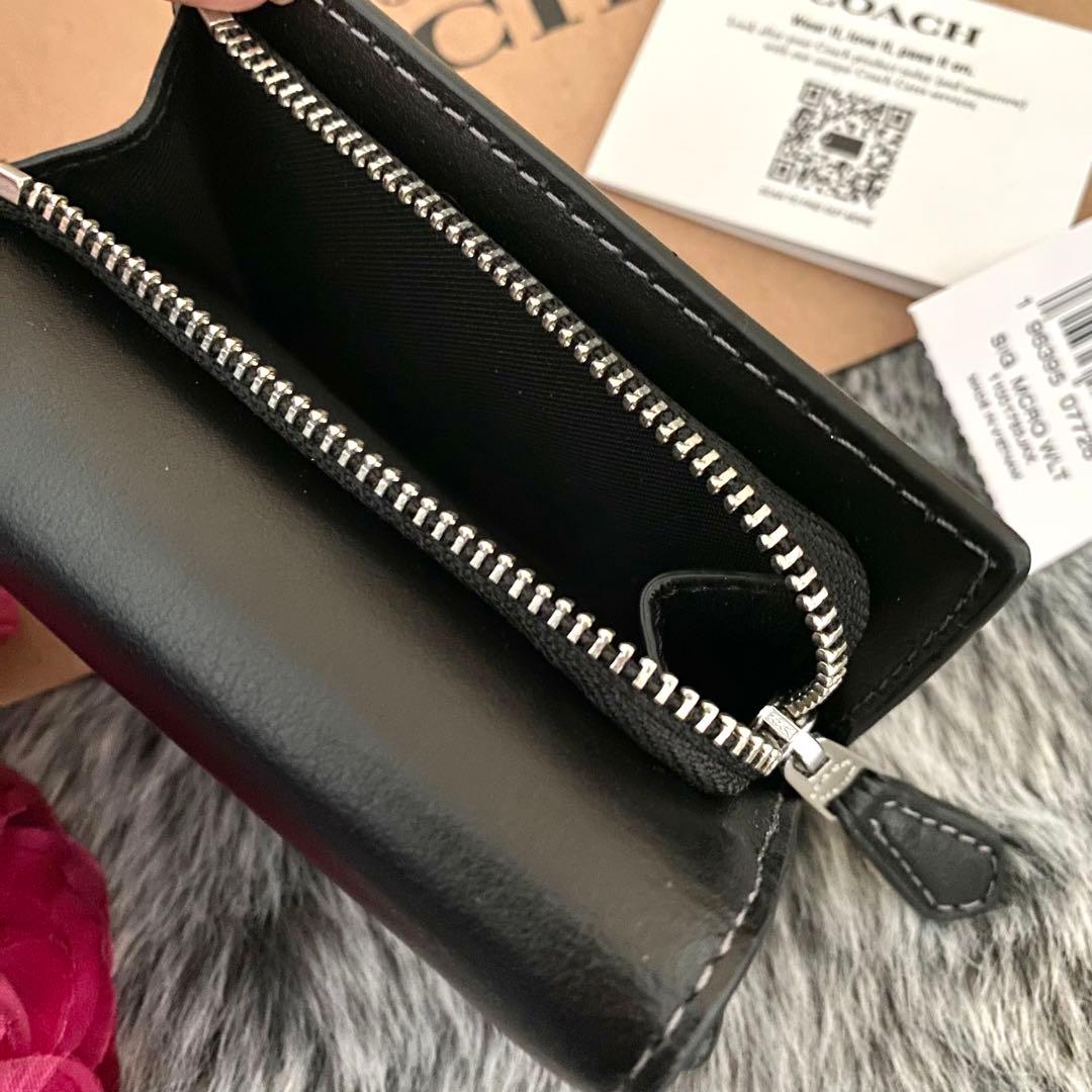 新品　正規品☆COACH コーチ　折り財布　メンズ ブラック　三つ折り財布