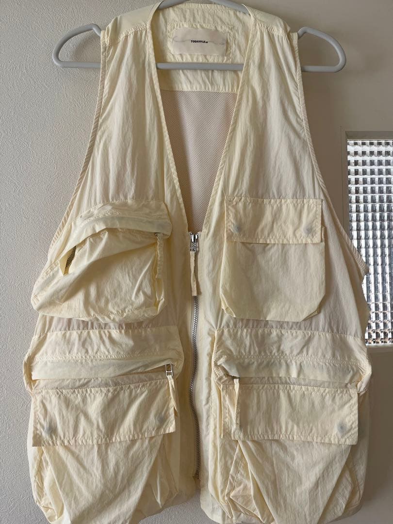 todayful ナイロンポケットジップベスト