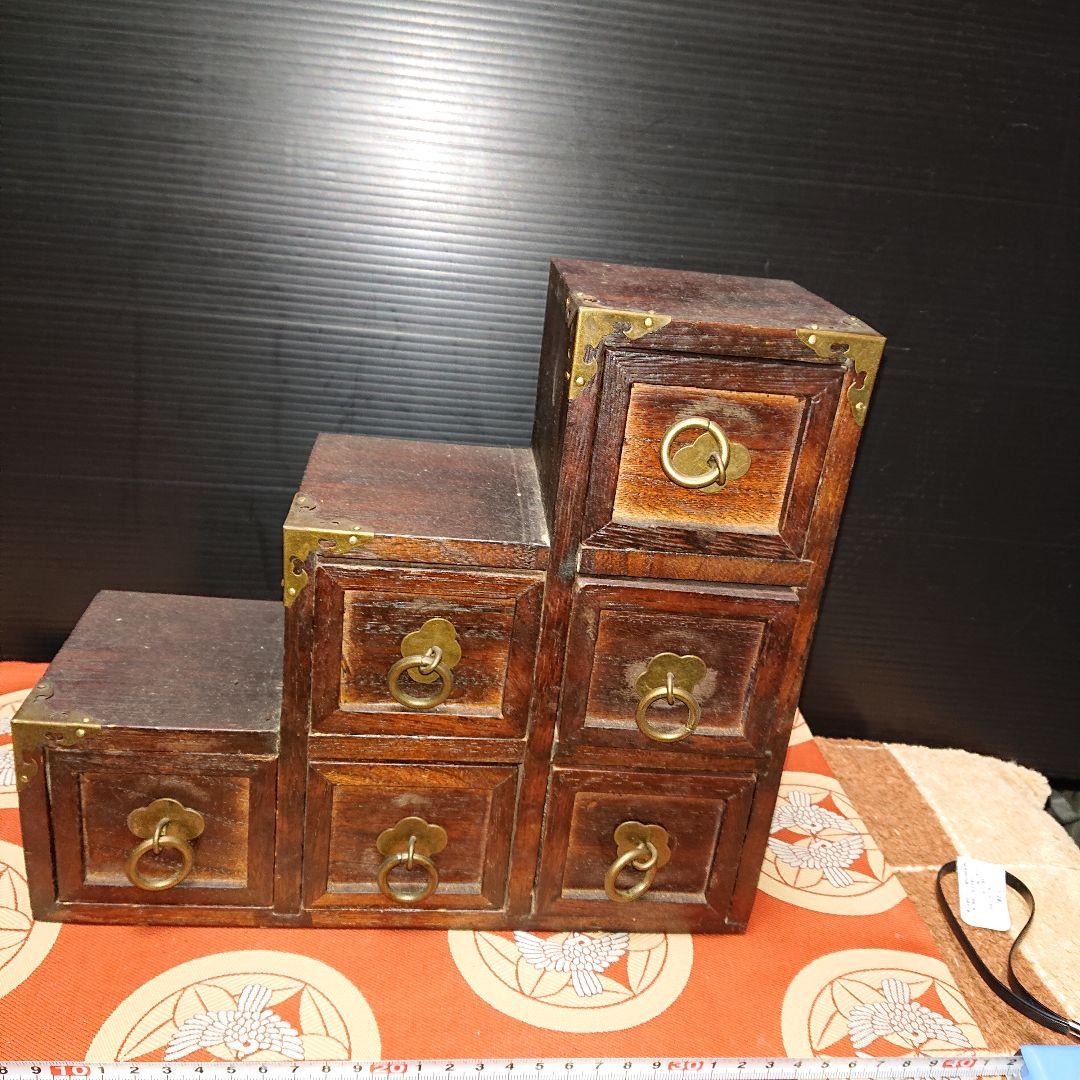 アンティーク小物入れ木製レトロ