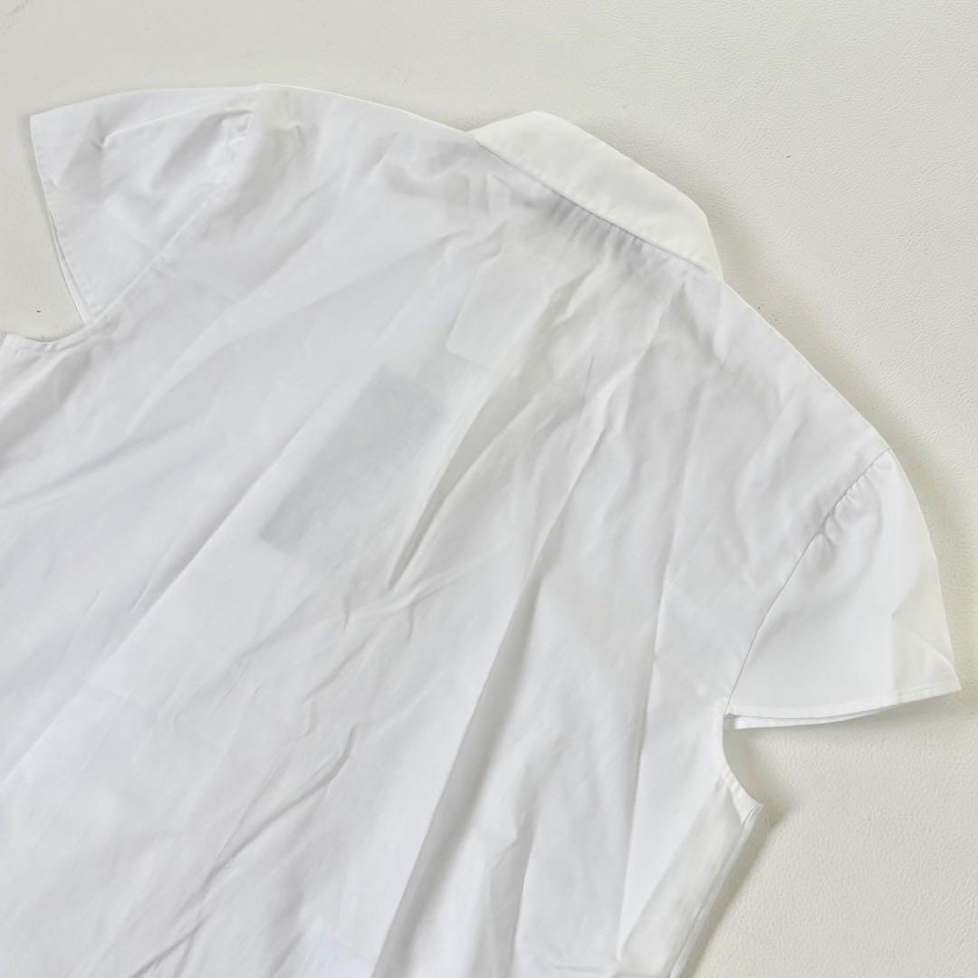 新品 定価6万円✨ヨーコチャン ハーフスリーブ フリルブラウス 白