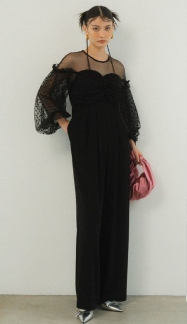 アンドレスド フロッキードットパンツ Sサイズ