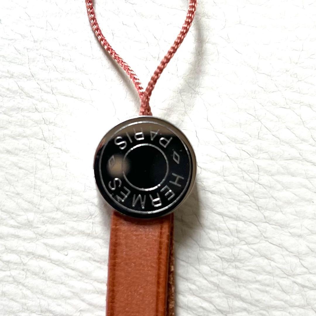 【美品】HERMES エルメス 携帯ストラップ セリエ レザー シルバー金具